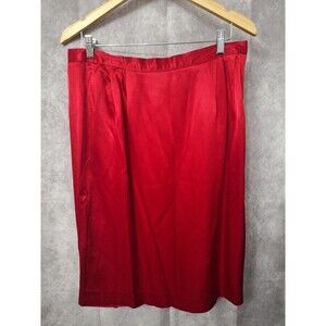 Vtg Karen Stuart Satin Pleated Skirt Sz 18 Holiday Career Old Money USA  "READ"